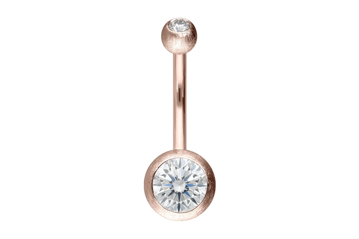 18 Karat Gold Bananabell Piercing 2 MOISSANITE + DIAMANTOPTIK